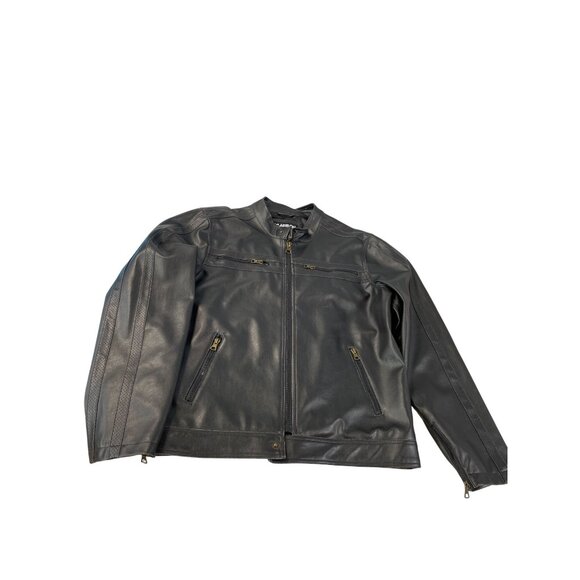 Carbon Other - Carbon mens brown faux leather motorcycle jacket Size L SKU 9248